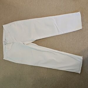 Frank & Eileen White Cropped Jeans, Frayed Hem